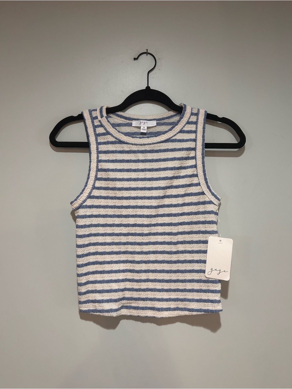 gaze Blue & White Striped Knit Tank